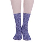 Blue Black Snake Pattern Smooth Crew Length Tube Socks