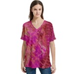 Tondo V-Neck Split Shoulder Casual T-Shirt