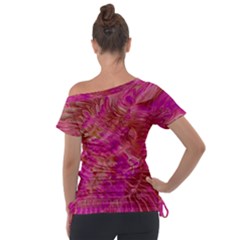 Off Shoulder Tie-Up T-Shirt 
