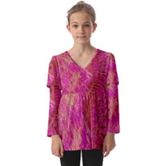 Kids  V Neck Casual Top 
