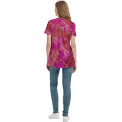 Women s Zip Front V-Neck Short Sleeve Casual Top Pocket Shirt 