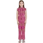 Tondo symmetry Kids  Sleeveless Ruffle Edge Band Collar Chiffon One Piece