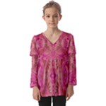 Tondo symmetry Kids  V Neck Casual Top