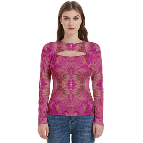 Tondo symmetry Women s Cut Out Long Sleeve T