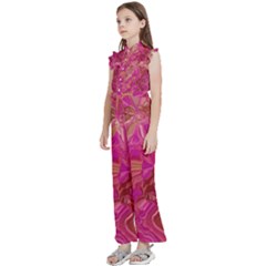 Kids  Sleeveless Ruffle Edge Band Collar Chiffon One Piece 