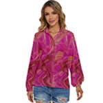  Tondo Wave I Women s Long Sleeve Button Up Shirt