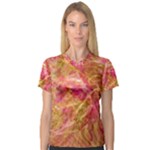 Acid green blend V-Neck Sport Mesh T-Shirt