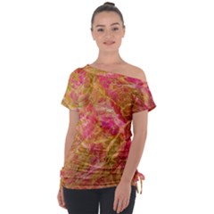 Off Shoulder Tie-Up T-Shirt 