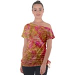Acid green blend Off Shoulder Tie-Up T-Shirt