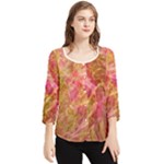 Acid green blend Chiffon Quarter Sleeve Blouse