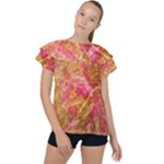 Acid green blend Ruffle Collar Chiffon Blouse