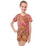 Acid green blend Kids  Mesh T-Shirt and Shorts Set