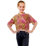 Acid green blend Kids Mock Neck T-Shirt