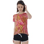 Acid green blend Short Sleeve Open Back T-Shirt