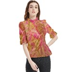 Acid green blend Frill Neck Blouse
