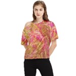 Acid green blend One Shoulder Cut Out T-Shirt