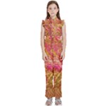 Acid green blend Kids  Sleeveless Ruffle Edge Band Collar Chiffon One Piece