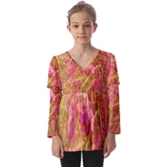 Kids  V Neck Casual Top 