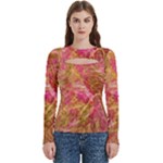 Acid green blend Women s Cut Out Long Sleeve T-Shirt