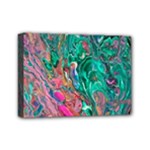 Green Pour Mini Canvas 7  x 5  (Stretched)