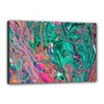Green Pour Canvas 18  x 12  (Stretched)