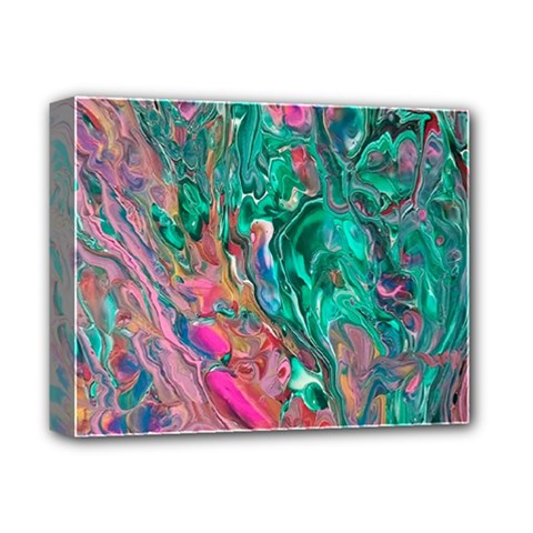 Green Pour Deluxe Canvas 14  x 11  (Stretched) from ArtsNow.com