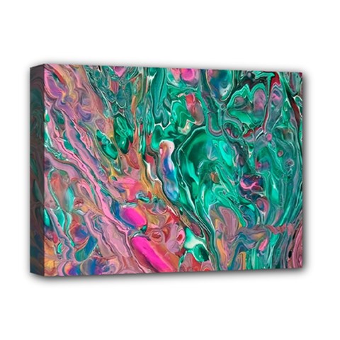 Green Pour Deluxe Canvas 16  x 12  (Stretched)  from ArtsNow.com