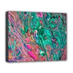 Green Pour Deluxe Canvas 20  x 16  (Stretched)