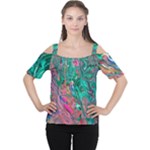 Green Pour Cutout Shoulder T-Shirt