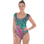 Green Pour Short Sleeve Leotard 