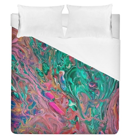 Green Pour Duvet Cover (Queen Size) from ArtsNow.com
