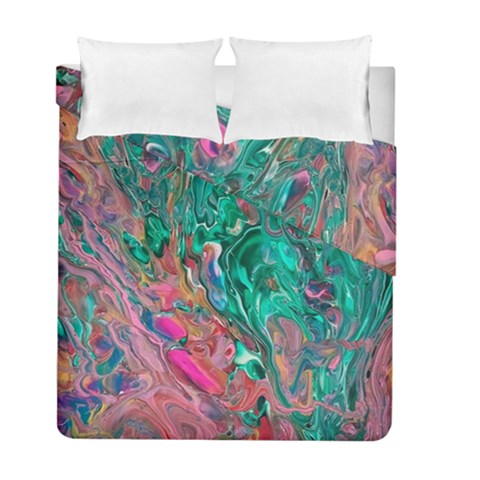 Green Pour Duvet Cover Double Side (Full/ Double Size) from ArtsNow.com