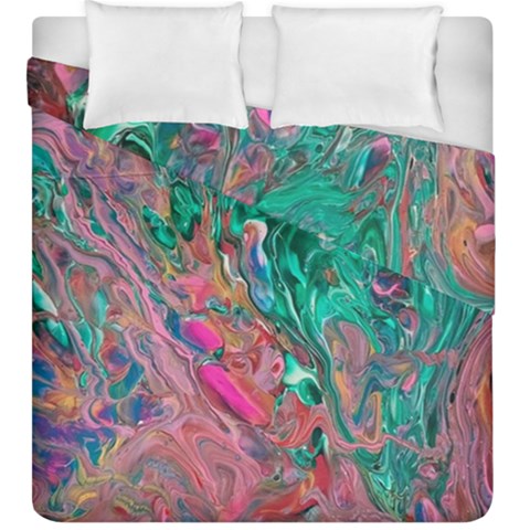Green Pour Duvet Cover Double Side (King Size) from ArtsNow.com