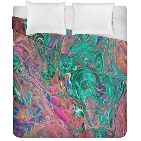 Green Pour Duvet Cover Double Side (California King Size) from ArtsNow.com