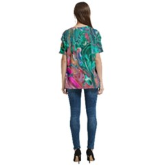 V-Neck Split Shoulder Casual T-Shirt 