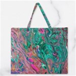 Green Pour Zipper Large Tote Bag
