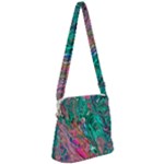 Green Pour Zipper Messenger Bag