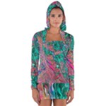 Green Pour Long Sleeve Hooded T-shirt