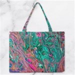 Green Pour Zipper Medium Tote Bag