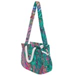 Green Pour Rope Handles Shoulder Strap Bag