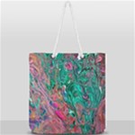 Green Pour Full Print Rope Handle Tote (Large)