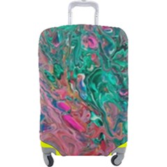 Green Pour Luggage Cover (Large) from ArtsNow.com