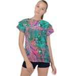 Green Pour Ruffle Collar Chiffon Blouse