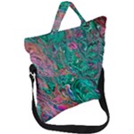 Green Pour Fold Over Handle Tote Bag