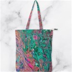 Green Pour Double Zip Up Tote Bag