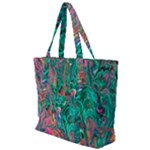 Green Pour Zip Up Canvas Bag