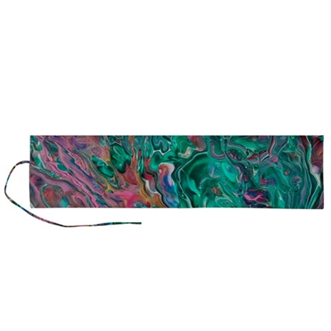 Green Pour Roll Up Canvas Pencil Holder (L) from ArtsNow.com