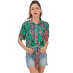 Green Pour Tie Front Shirt 