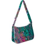 Green Pour Zip Up Shoulder Bag