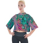 Green Pour Mock Neck T-Shirt